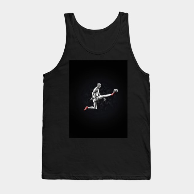 Zinedine Zidane - Real Madrid Football Artwork Tank Top by barrymasterson